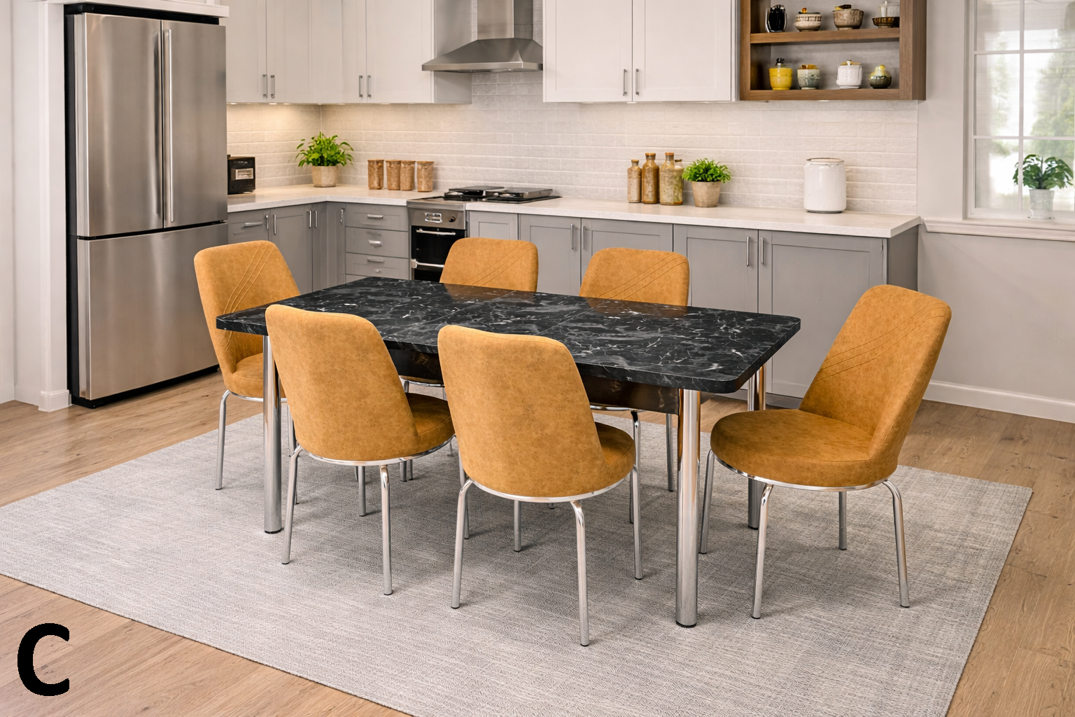 METAL GOLD YEMEK MASASI TAKIMI